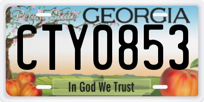 GA license plate CTY0853