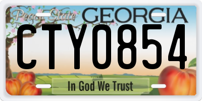 GA license plate CTY0854