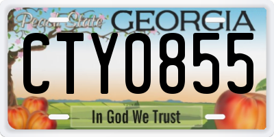 GA license plate CTY0855