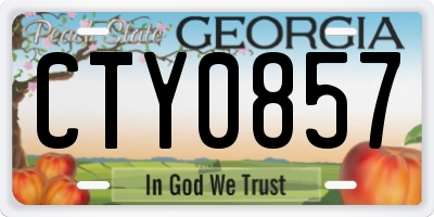 GA license plate CTY0857