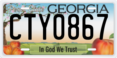 GA license plate CTY0867
