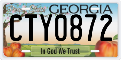 GA license plate CTY0872