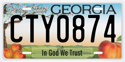 GA license plate CTY0874