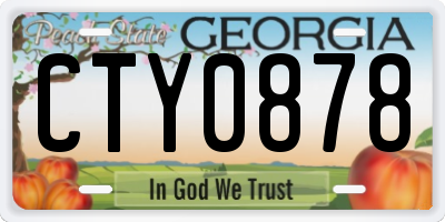 GA license plate CTY0878
