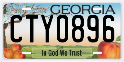 GA license plate CTY0896