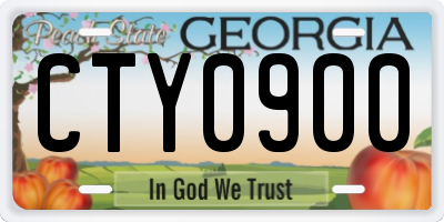 GA license plate CTY0900