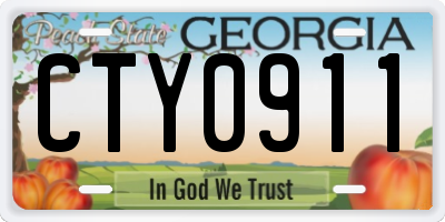 GA license plate CTY0911