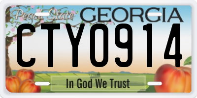 GA license plate CTY0914