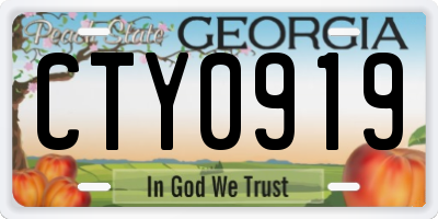 GA license plate CTY0919