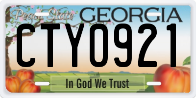 GA license plate CTY0921