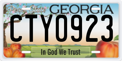 GA license plate CTY0923