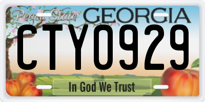 GA license plate CTY0929
