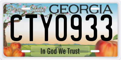 GA license plate CTY0933