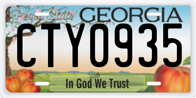 GA license plate CTY0935