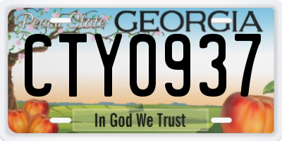GA license plate CTY0937