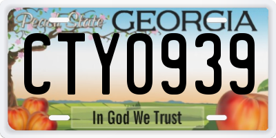 GA license plate CTY0939