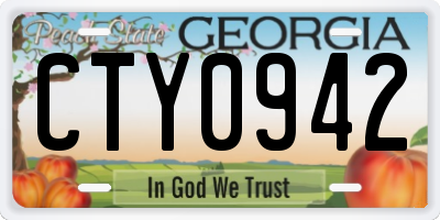 GA license plate CTY0942