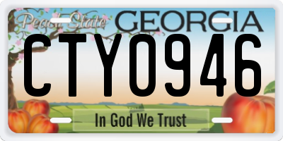 GA license plate CTY0946