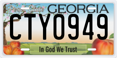 GA license plate CTY0949