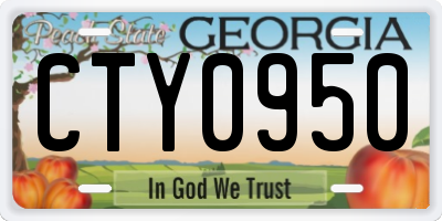 GA license plate CTY0950