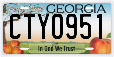GA license plate CTY0951