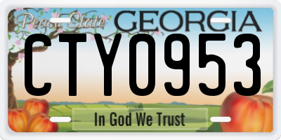 GA license plate CTY0953