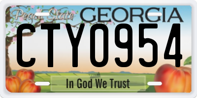 GA license plate CTY0954