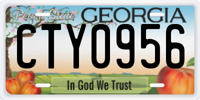 GA license plate CTY0956