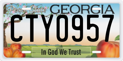 GA license plate CTY0957