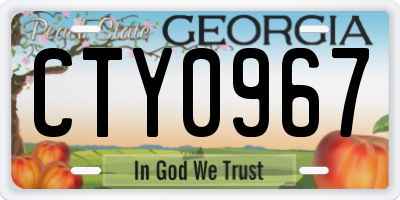 GA license plate CTY0967
