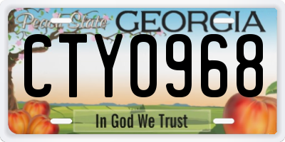 GA license plate CTY0968