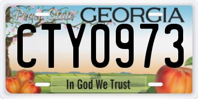 GA license plate CTY0973
