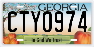 GA license plate CTY0974