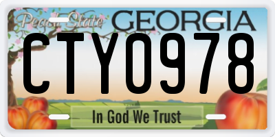 GA license plate CTY0978