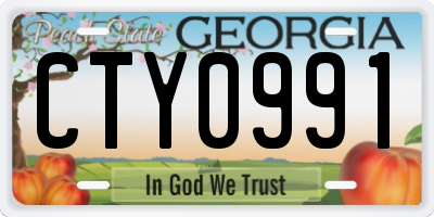 GA license plate CTY0991