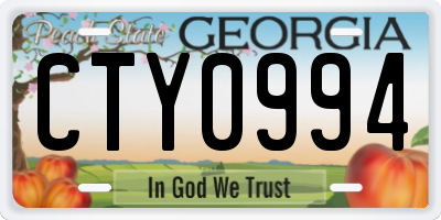 GA license plate CTY0994