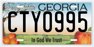 GA license plate CTY0995