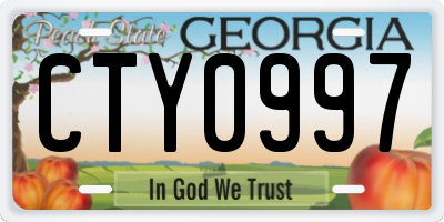 GA license plate CTY0997