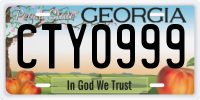 GA license plate CTY0999