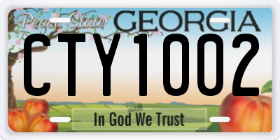 GA license plate CTY1002