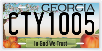 GA license plate CTY1005