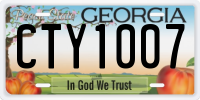 GA license plate CTY1007