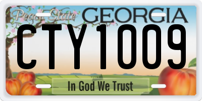 GA license plate CTY1009