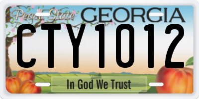 GA license plate CTY1012