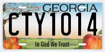 GA license plate CTY1014