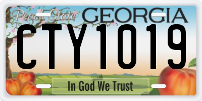GA license plate CTY1019