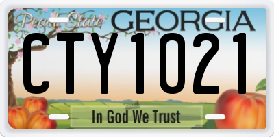 GA license plate CTY1021