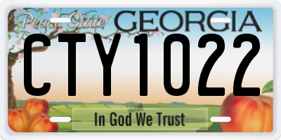 GA license plate CTY1022