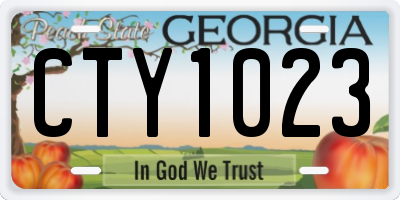 GA license plate CTY1023