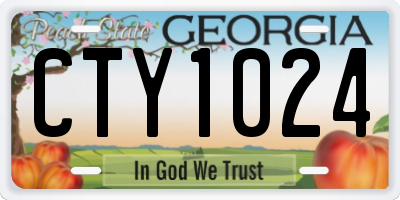 GA license plate CTY1024
